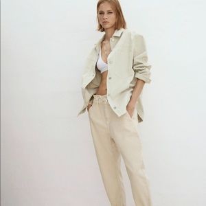 Zara baggy fit paper bag jeans